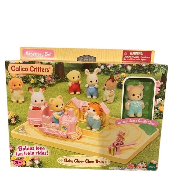 Calico Critters Baby Choo Choo Train Jason Cuddle Bear Accessories Box Set - Picture 1 of 6